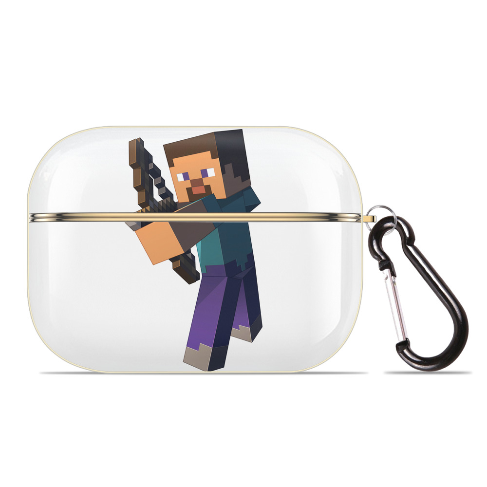 （画像用） マインクラフト ブロックの世界 Minecraft MC Block world 【AirPods Pro用】ハードシェル保護ケース｜耐衝撃・防指紋・カラビナ付き商品仕様
