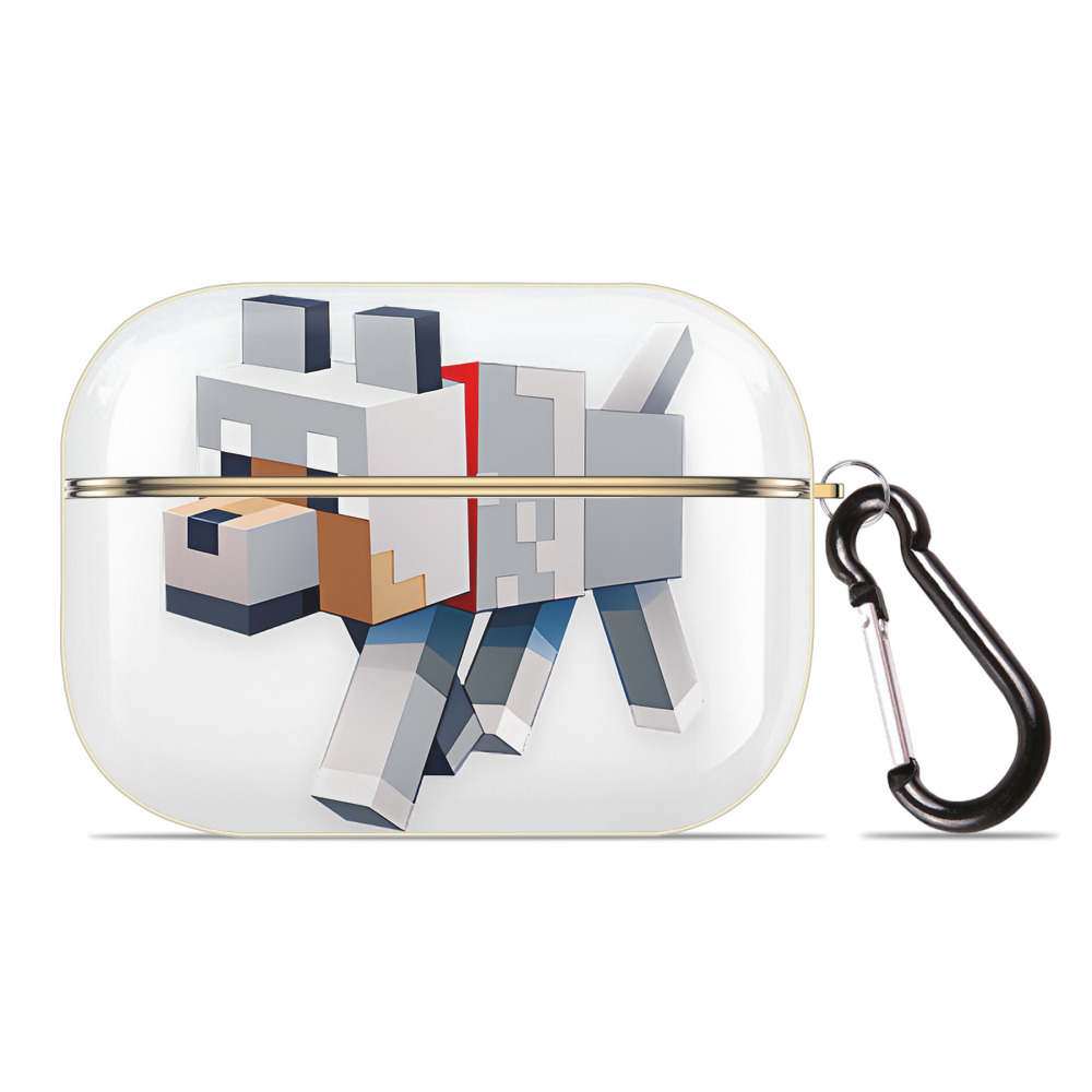 （画像用） マインクラフト ブロックの世界 Minecraft MC Block world 【AirPods Pro用】ハードシェル保護ケース｜耐衝撃・防指紋・カラビナ付き商品仕様