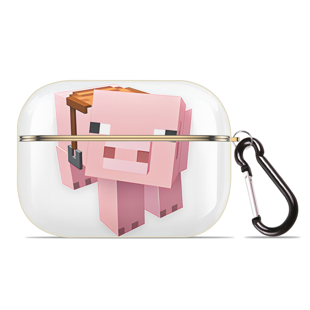 （画像用） マインクラフト ブロックの世界 Minecraft MC Block world 【AirPods Pro用】ハードシェル保護ケース｜耐衝撃・防指紋・カラビナ付き商品仕様