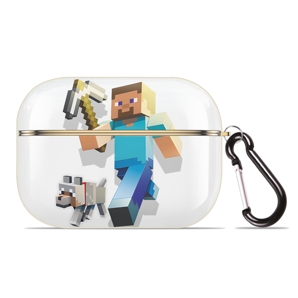 （画像用） マインクラフト ブロックの世界 Minecraft MC Block world 【AirPods Pro用】ハードシェル保護ケース｜耐衝撃・防指紋・カラビナ付き商品仕様