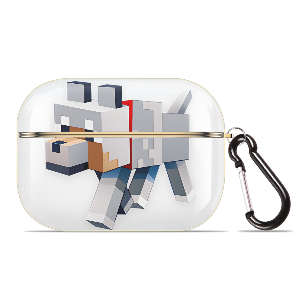 （画像用） マインクラフト ブロックの世界 Minecraft MC Block world 【AirPods Pro用】ハードシェル保護ケース｜耐衝撃・防指紋・カラビナ付き商品仕様