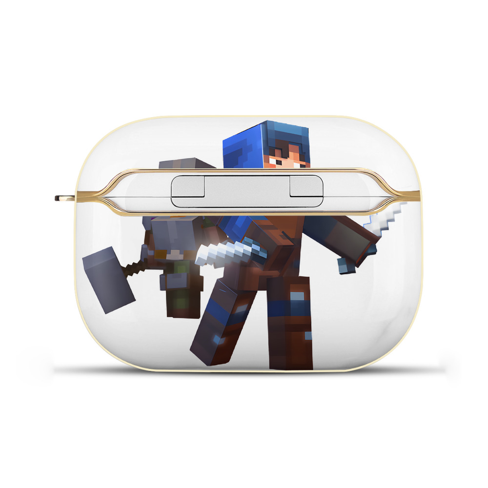 （画像用） マインクラフト ブロックの世界 Minecraft MC Block world 【AirPods Pro用】ハードシェル保護ケース｜耐衝撃・防指紋・カラビナ付き商品仕様