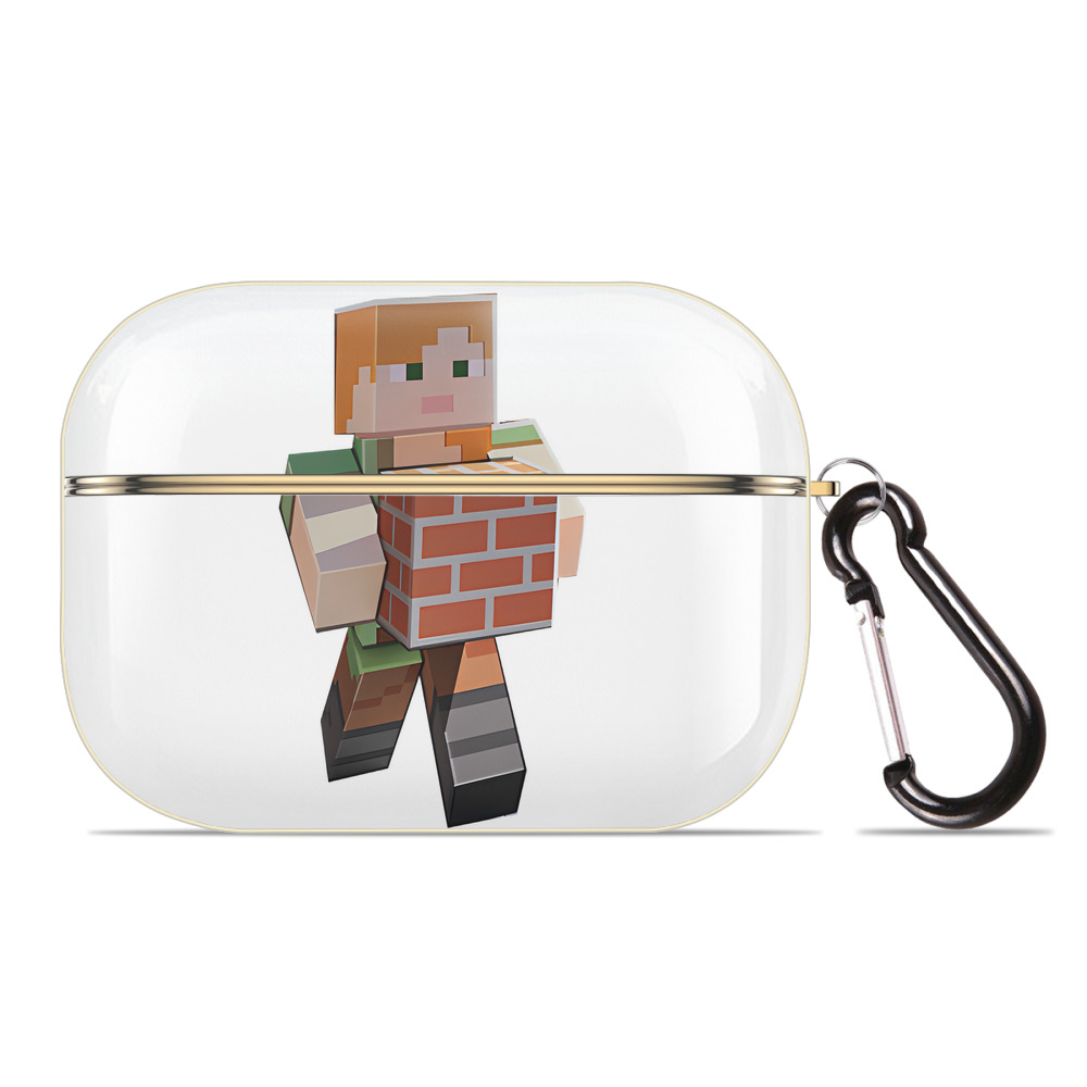 （画像用） マインクラフト ブロックの世界 Minecraft MC Block world 【AirPods Pro用】ハードシェル保護ケース｜耐衝撃・防指紋・カラビナ付き商品仕様