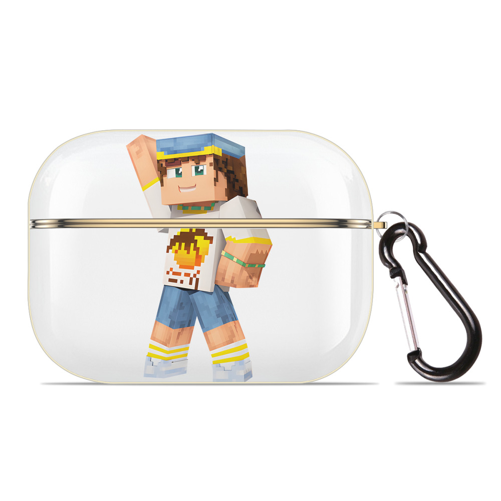 （画像用） マインクラフト ブロックの世界 Minecraft MC Block world 【AirPods Pro用】ハードシェル保護ケース｜耐衝撃・防指紋・カラビナ付き商品仕様