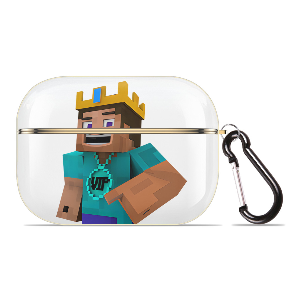 （画像用） マインクラフト ブロックの世界 Minecraft MC Block world 【AirPods Pro用】ハードシェル保護ケース｜耐衝撃・防指紋・カラビナ付き商品仕様