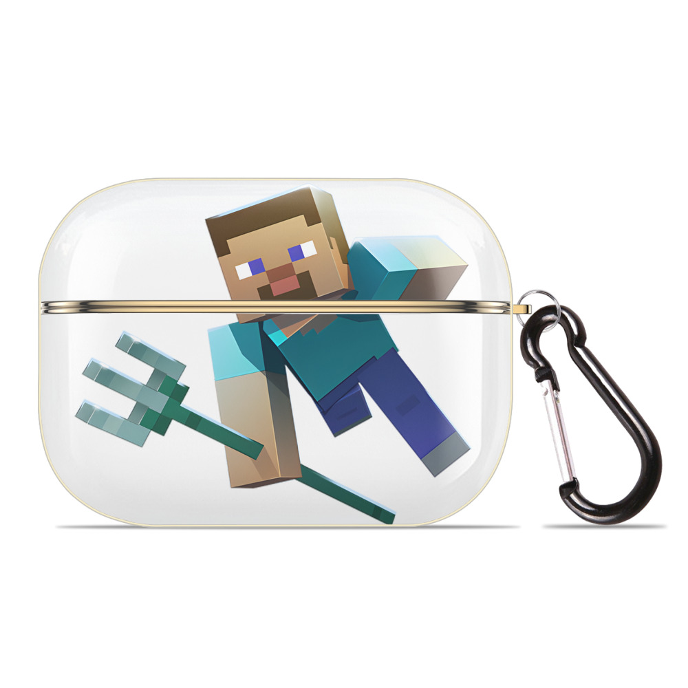 （画像用） マインクラフト ブロックの世界 Minecraft MC Block world 【AirPods Pro用】ハードシェル保護ケース｜耐衝撃・防指紋・カラビナ付き商品仕様