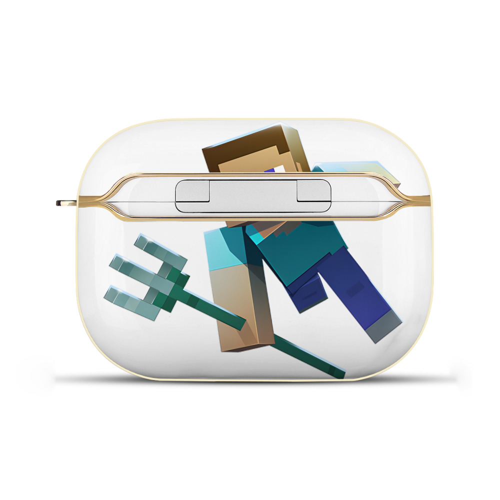 （画像用） マインクラフト ブロックの世界 Minecraft MC Block world 【AirPods Pro用】ハードシェル保護ケース｜耐衝撃・防指紋・カラビナ付き商品仕様