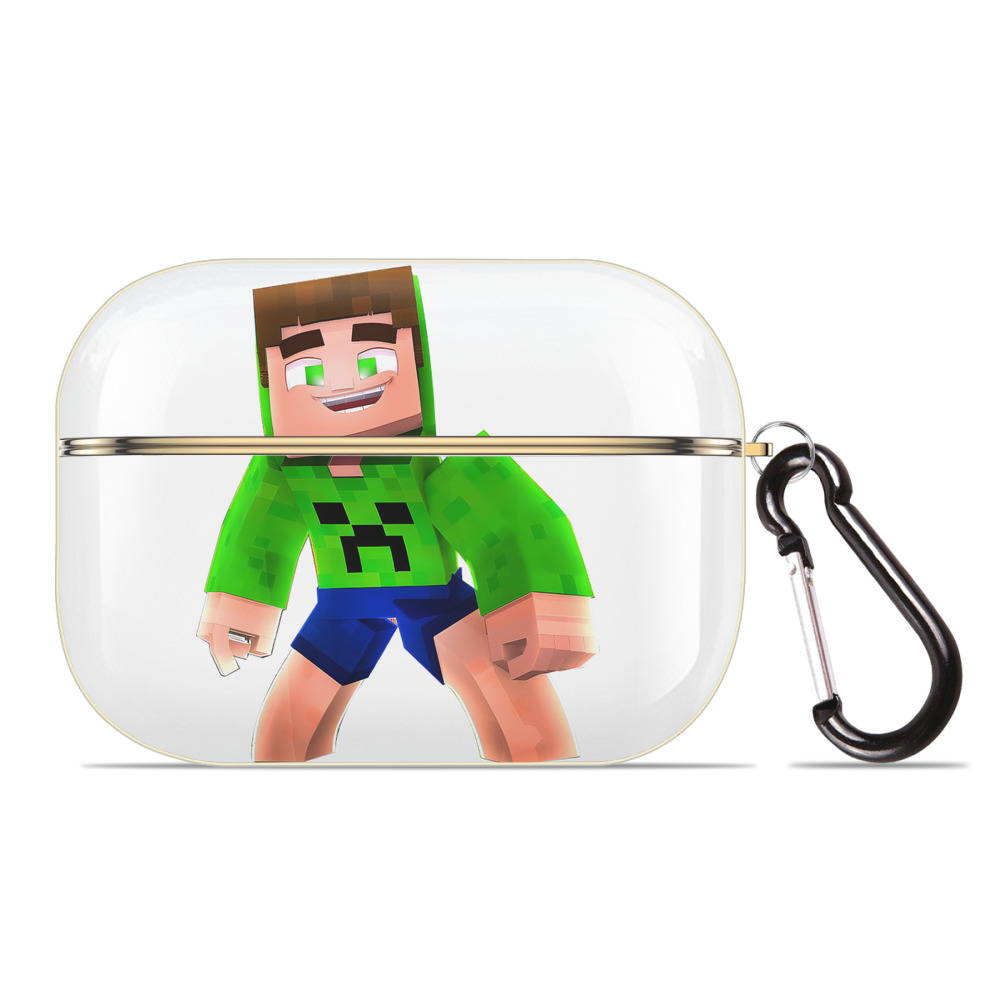 （画像用） マインクラフト ブロックの世界 Minecraft MC Block world 【AirPods Pro用】ハードシェル保護ケース｜耐衝撃・防指紋・カラビナ付き商品仕様