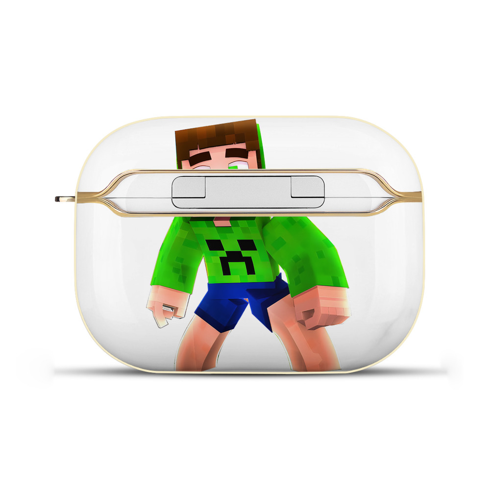 （画像用） マインクラフト ブロックの世界 Minecraft MC Block world 【AirPods Pro用】ハードシェル保護ケース｜耐衝撃・防指紋・カラビナ付き商品仕様