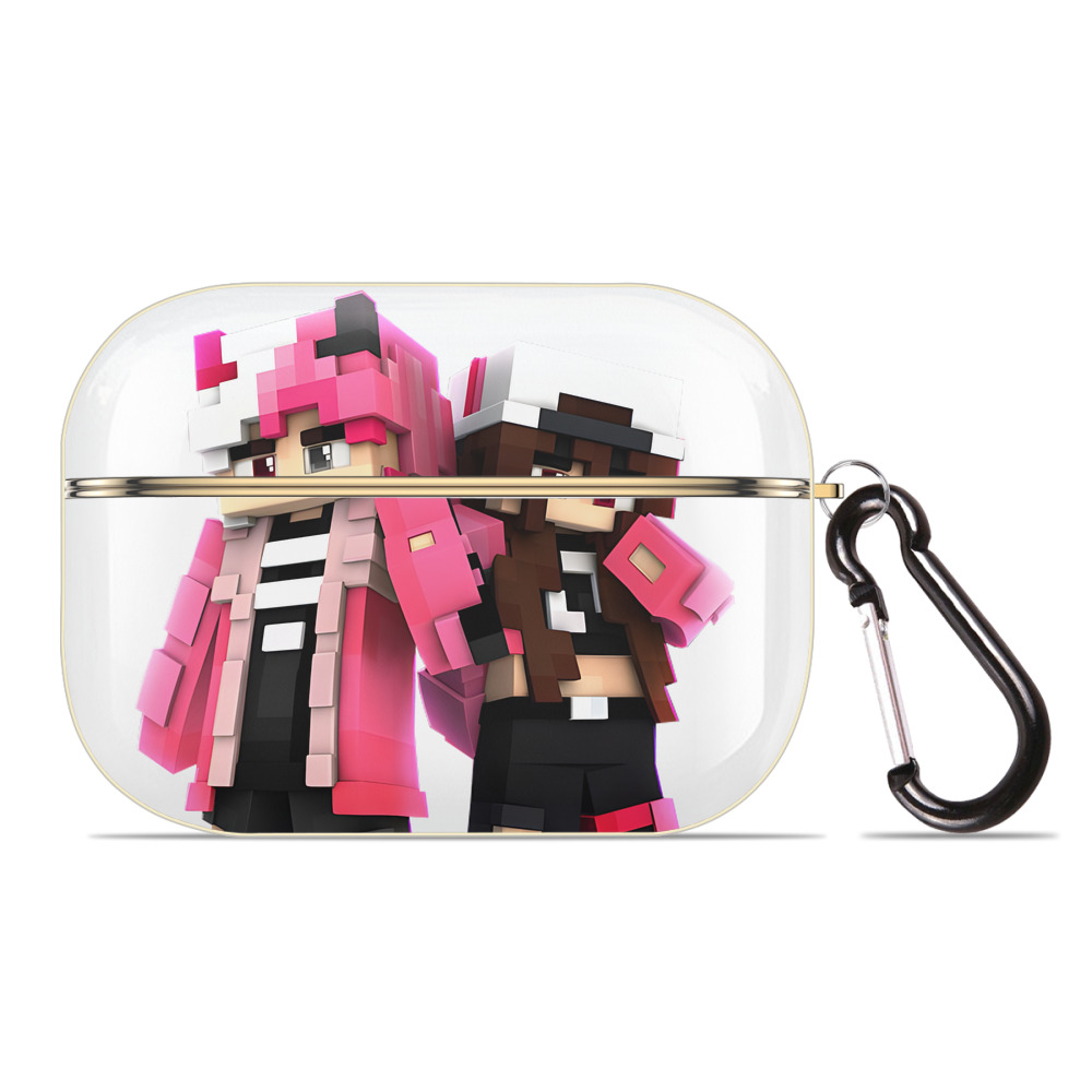 （画像用） マインクラフト ブロックの世界 Minecraft MC Block world 【AirPods Pro用】ハードシェル保護ケース｜耐衝撃・防指紋・カラビナ付き商品仕様