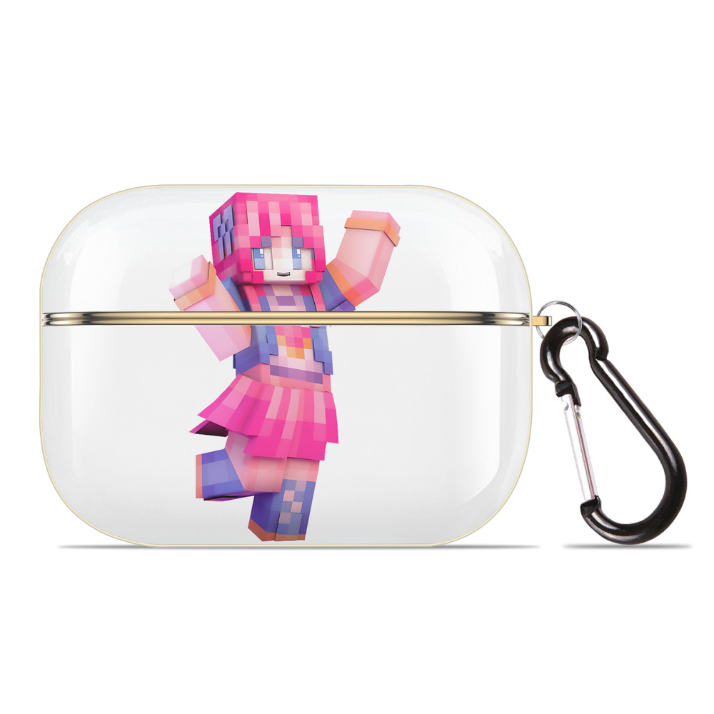 （画像用） マインクラフト ブロックの世界 Minecraft MC Block world 【AirPods Pro用】ハードシェル保護ケース｜耐衝撃・防指紋・カラビナ付き商品仕様