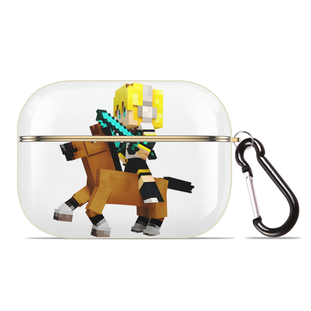 （画像用） マインクラフト ブロックの世界 Minecraft MC Block world 【AirPods Pro用】ハードシェル保護ケース｜耐衝撃・防指紋・カラビナ付き商品仕様