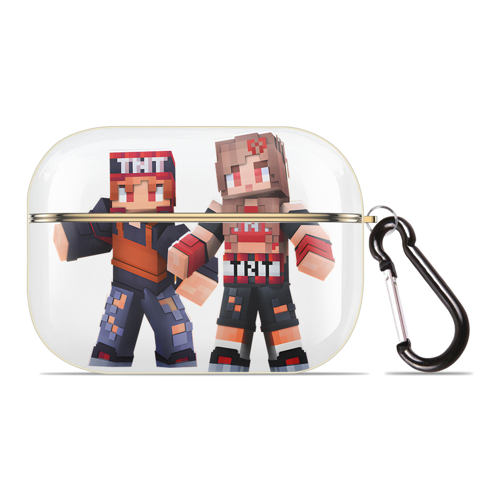 （画像用） マインクラフト ブロックの世界 Minecraft MC Block world 【AirPods Pro用】ハードシェル保護ケース｜耐衝撃・防指紋・カラビナ付き商品仕様