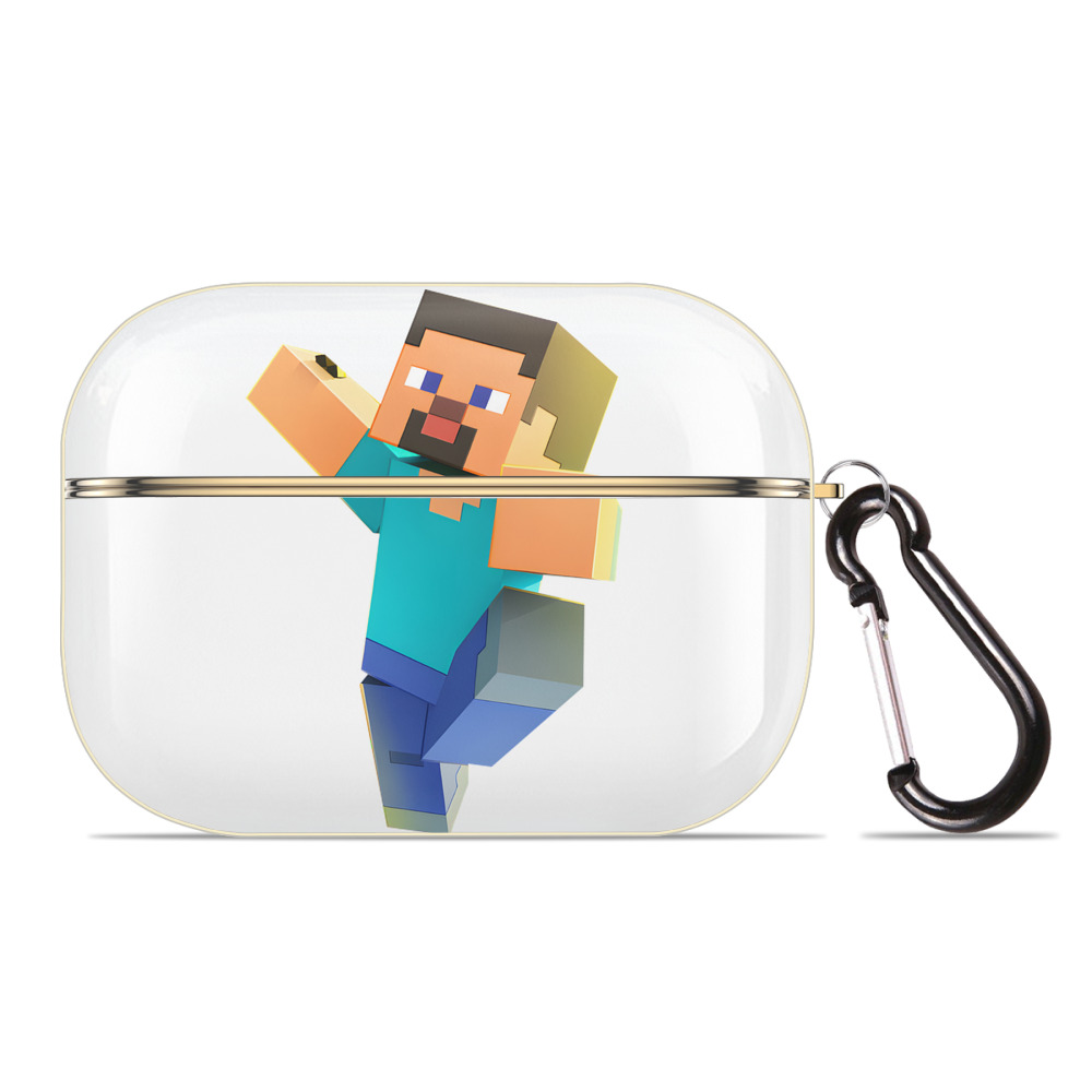 （画像用） マインクラフト ブロックの世界 Minecraft MC Block world 【AirPods Pro用】ハードシェル保護ケース｜耐衝撃・防指紋・カラビナ付き商品仕様