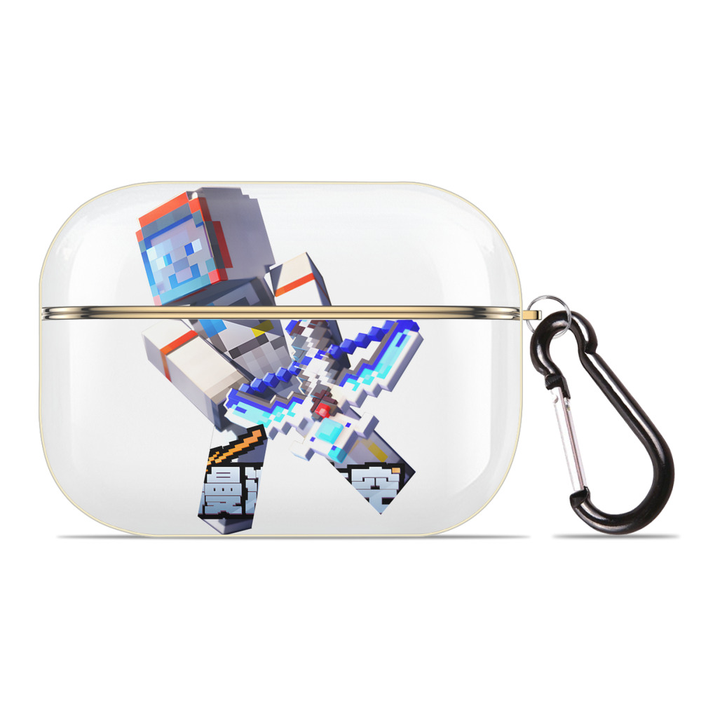（画像用） マインクラフト ブロックの世界 Minecraft MC Block world 【AirPods Pro用】ハードシェル保護ケース｜耐衝撃・防指紋・カラビナ付き商品仕様