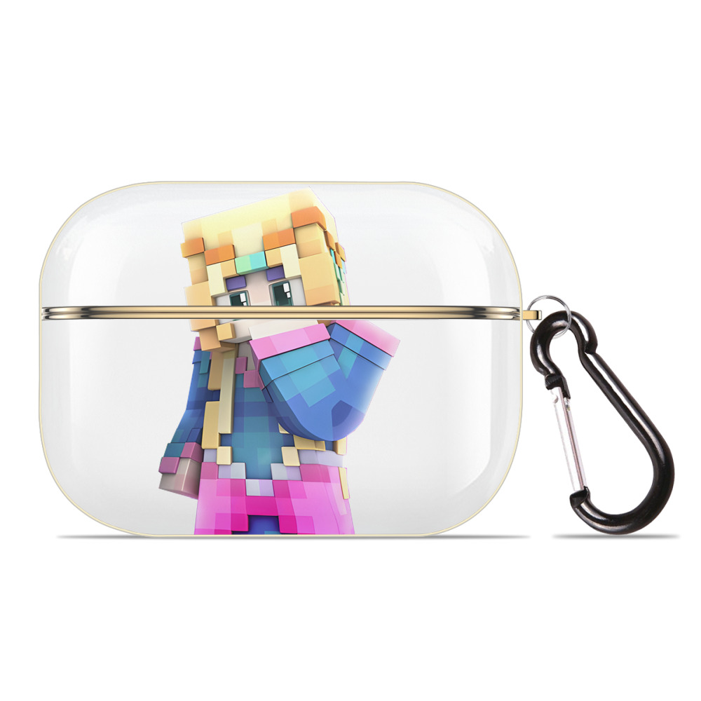 （画像用） マインクラフト ブロックの世界 Minecraft MC Block world 【AirPods Pro用】ハードシェル保護ケース｜耐衝撃・防指紋・カラビナ付き商品仕様