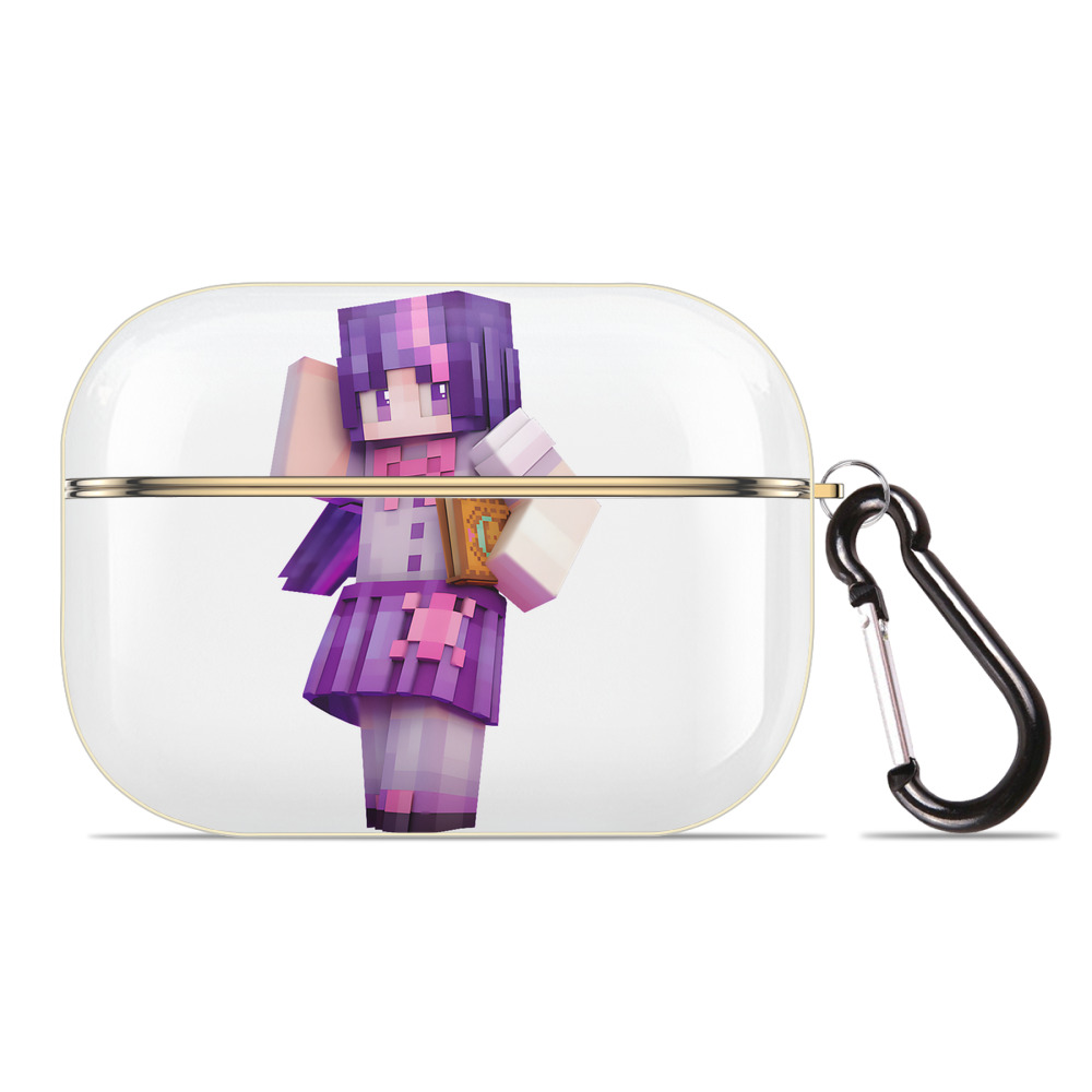 （画像用） マインクラフト ブロックの世界 Minecraft MC Block world 【AirPods Pro用】ハードシェル保護ケース｜耐衝撃・防指紋・カラビナ付き商品仕様