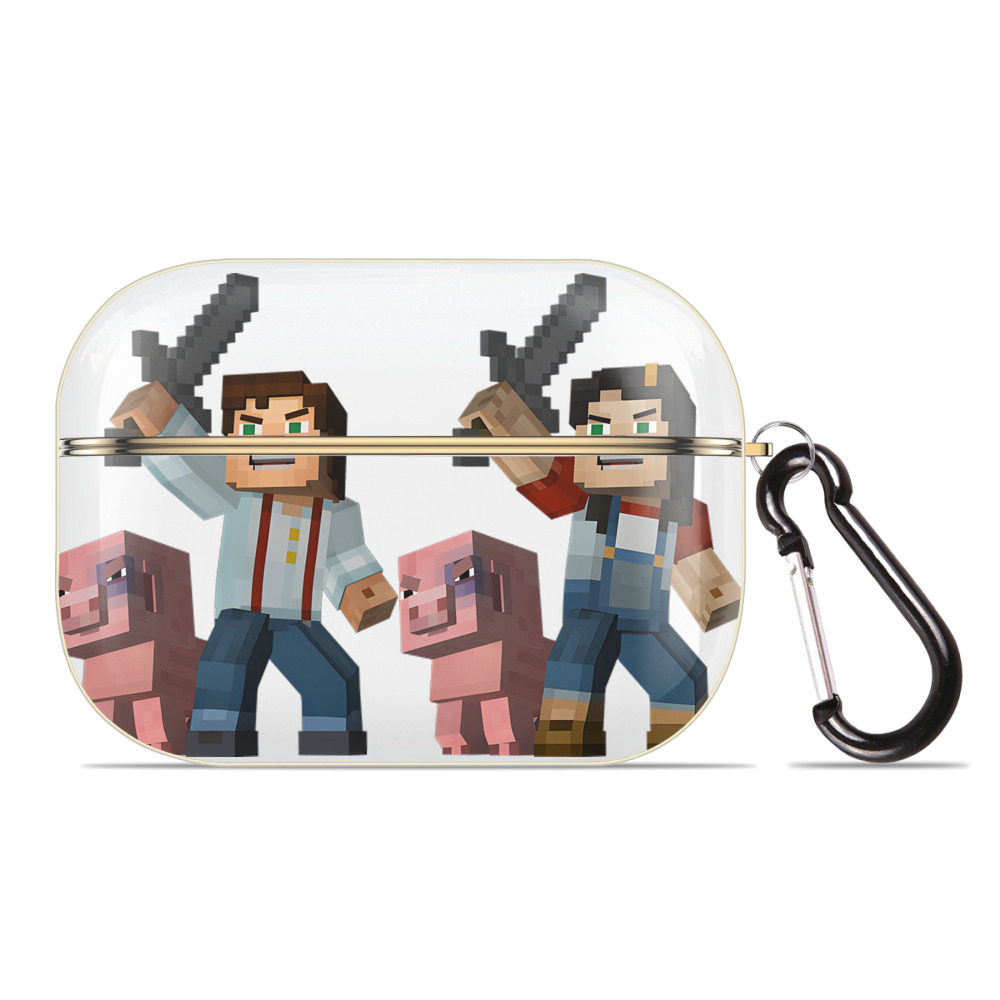 （画像用） マインクラフト ブロックの世界 Minecraft MC Block world 【AirPods Pro用】ハードシェル保護ケース｜耐衝撃・防指紋・カラビナ付き商品仕様