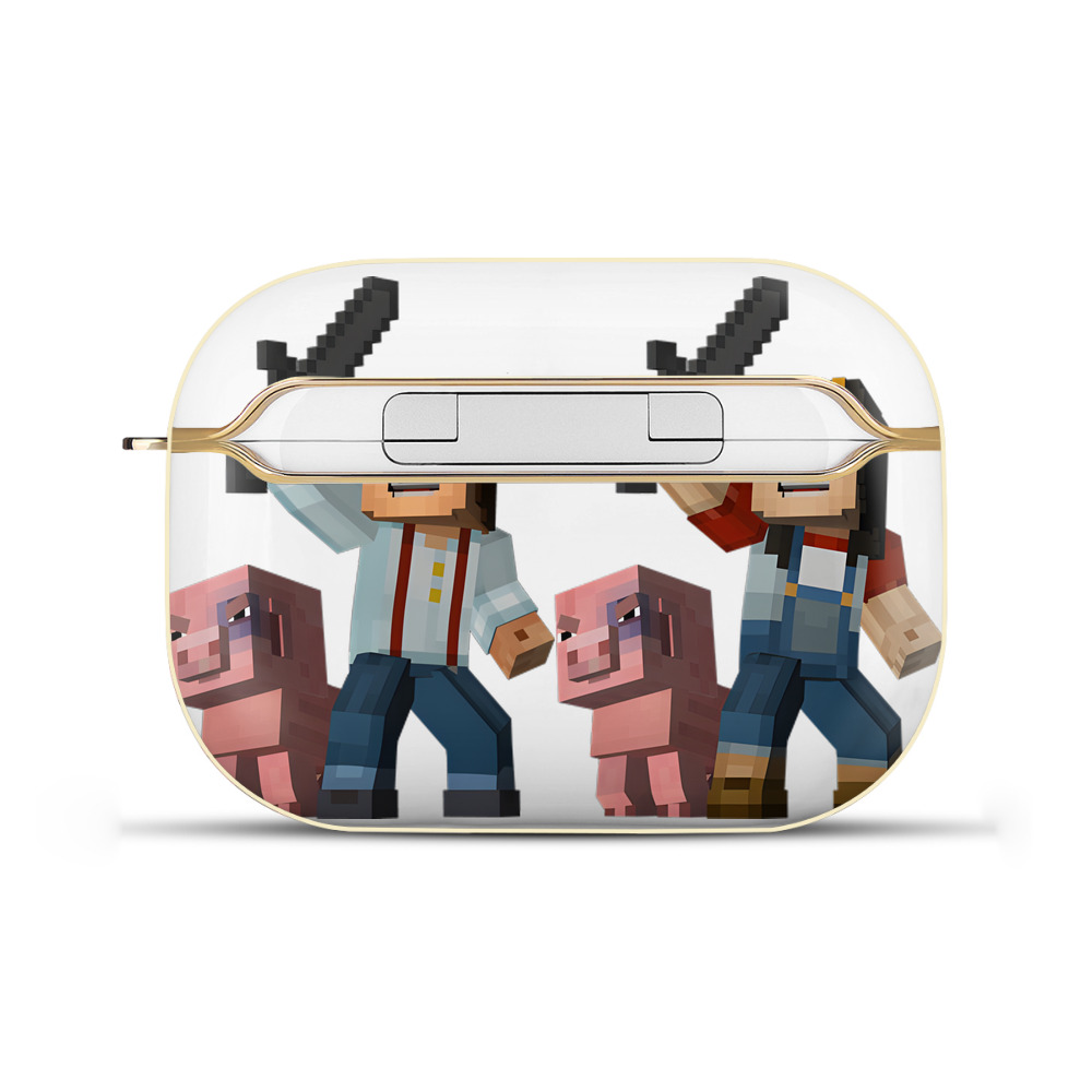 （画像用） マインクラフト ブロックの世界 Minecraft MC Block world 【AirPods Pro用】ハードシェル保護ケース｜耐衝撃・防指紋・カラビナ付き商品仕様