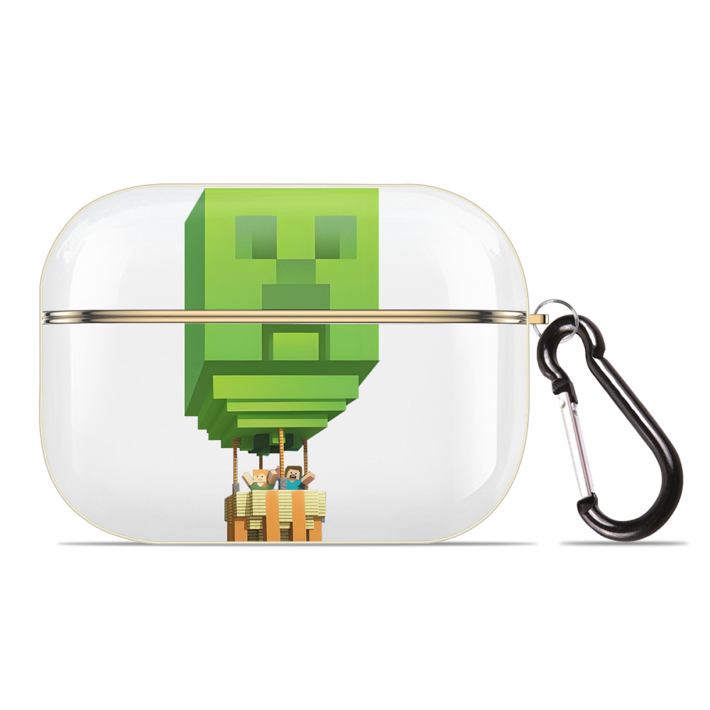 （画像用） マインクラフト ブロックの世界 Minecraft MC Block world 【AirPods Pro用】ハードシェル保護ケース｜耐衝撃・防指紋・カラビナ付き商品仕様