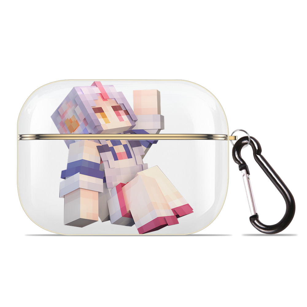 （画像用） マインクラフト ブロックの世界 Minecraft MC Block world 【AirPods Pro用】ハードシェル保護ケース｜耐衝撃・防指紋・カラビナ付き商品仕様