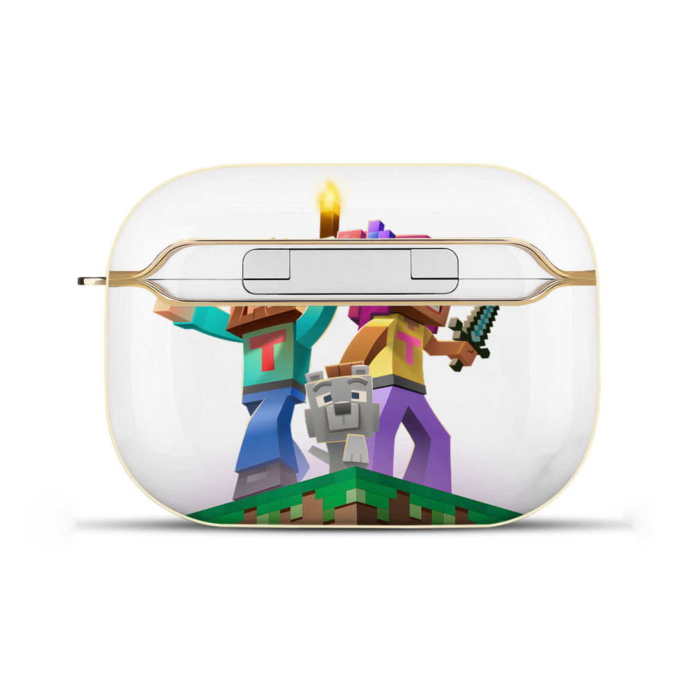 （画像用） マインクラフト ブロックの世界 Minecraft MC Block world 【AirPods Pro用】ハードシェル保護ケース｜耐衝撃・防指紋・カラビナ付き商品仕様