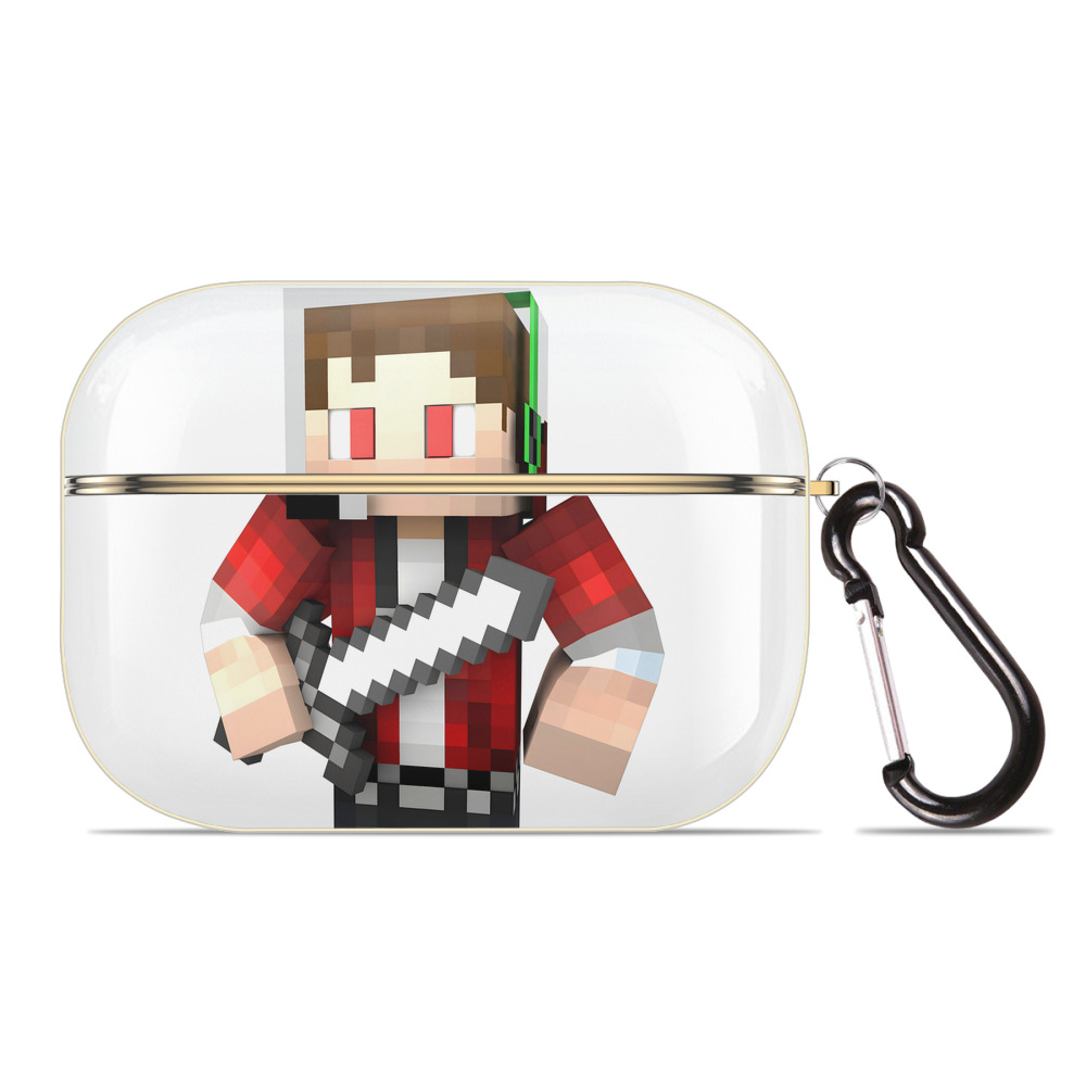 （画像用） マインクラフト ブロックの世界 Minecraft MC Block world 【AirPods Pro用】ハードシェル保護ケース｜耐衝撃・防指紋・カラビナ付き商品仕様