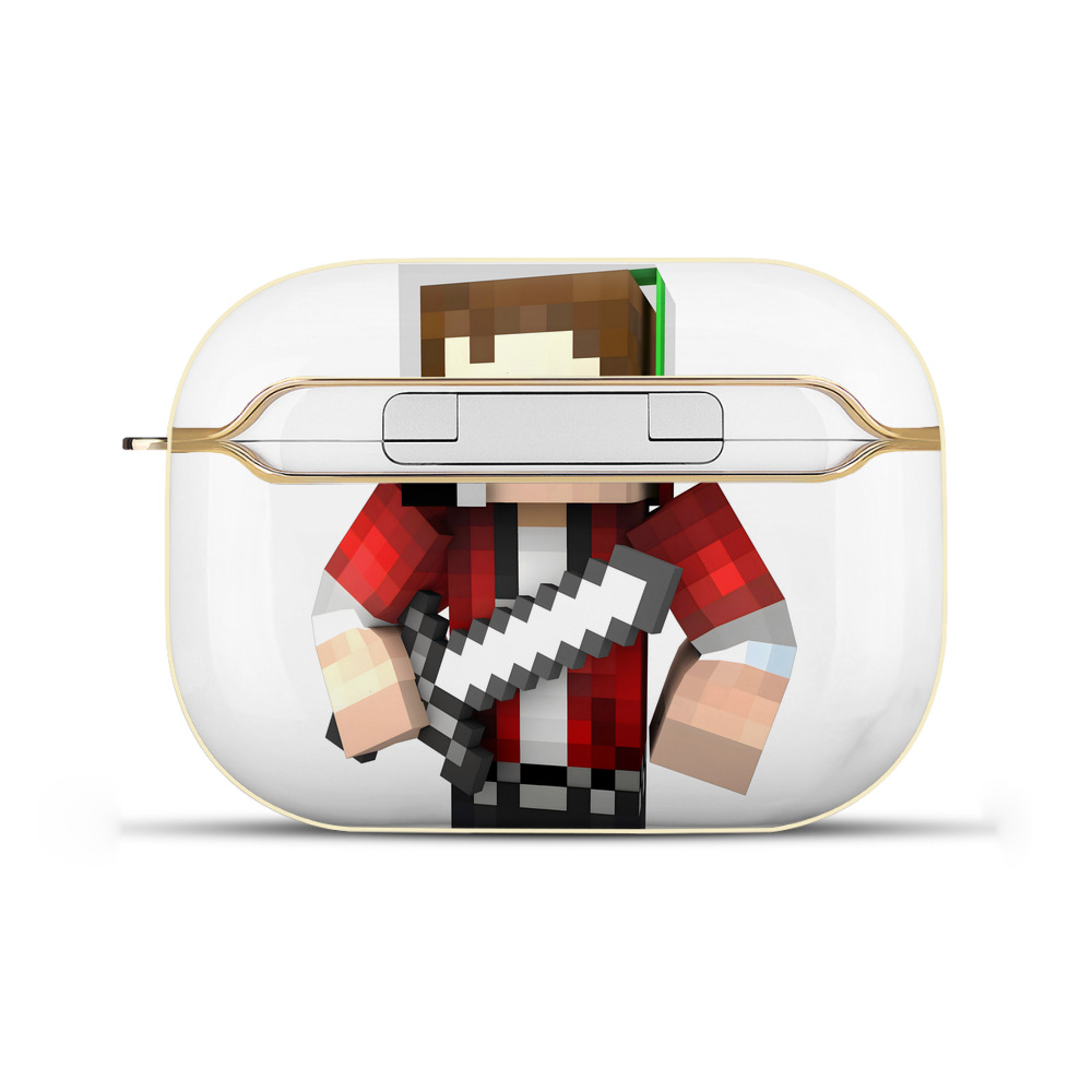 （画像用） マインクラフト ブロックの世界 Minecraft MC Block world 【AirPods Pro用】ハードシェル保護ケース｜耐衝撃・防指紋・カラビナ付き商品仕様