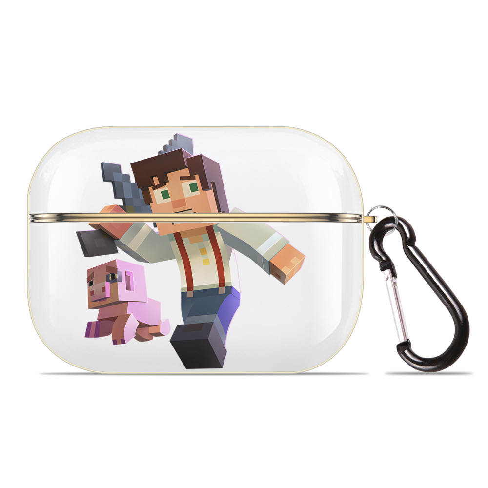 （画像用） マインクラフト ブロックの世界 Minecraft MC Block world 【AirPods Pro用】ハードシェル保護ケース｜耐衝撃・防指紋・カラビナ付き商品仕様
