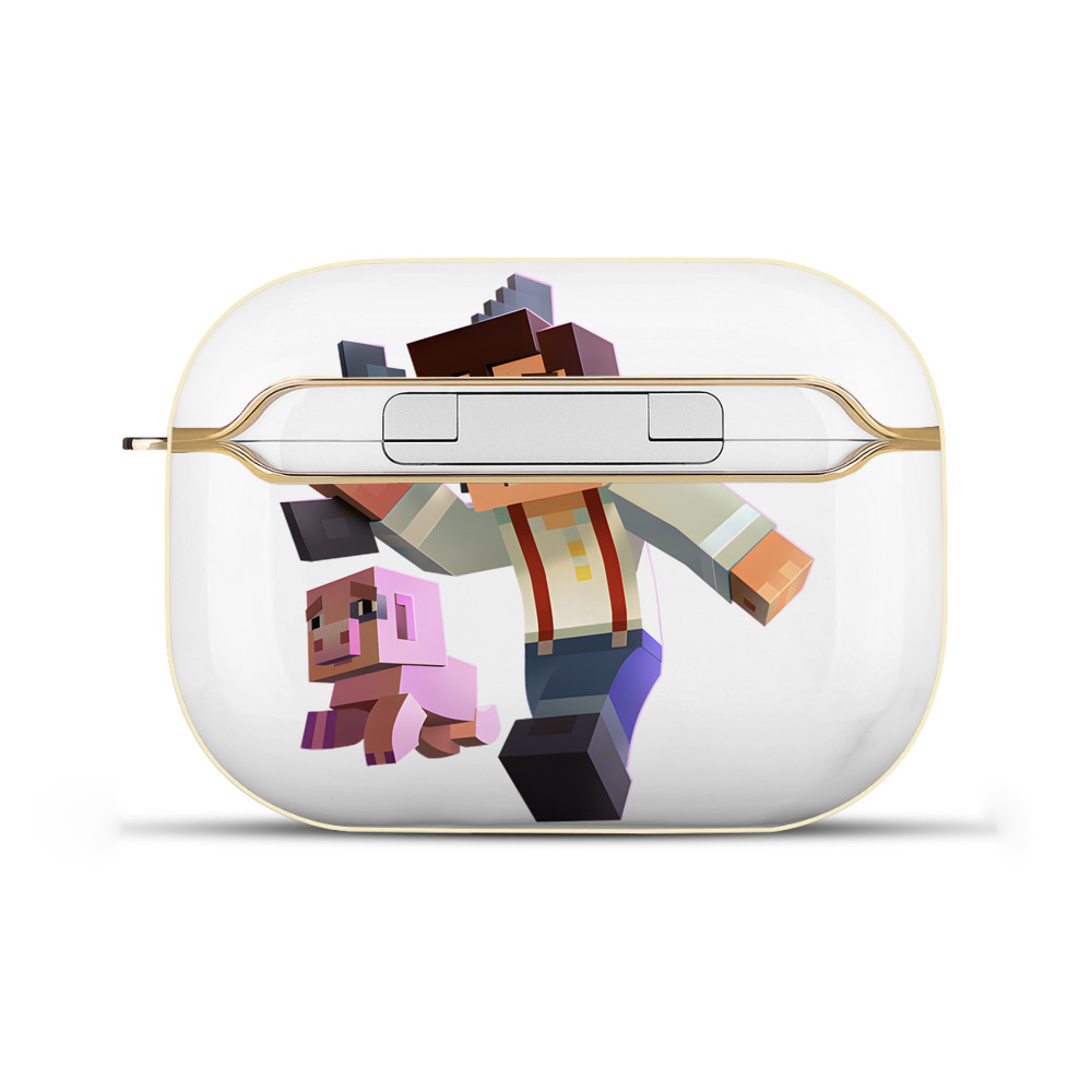 （画像用） マインクラフト ブロックの世界 Minecraft MC Block world 【AirPods Pro用】ハードシェル保護ケース｜耐衝撃・防指紋・カラビナ付き商品仕様