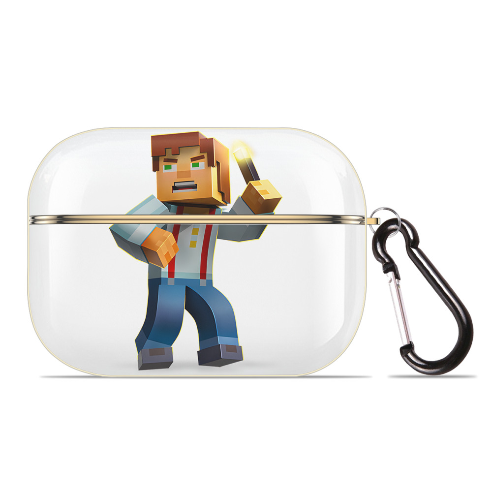 （画像用） マインクラフト ブロックの世界 Minecraft MC Block world 【AirPods Pro用】ハードシェル保護ケース｜耐衝撃・防指紋・カラビナ付き商品仕様