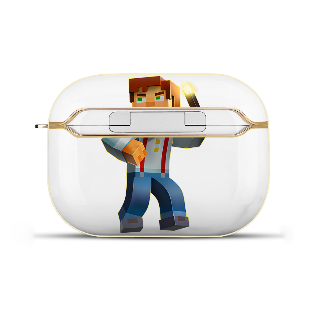 （画像用） マインクラフト ブロックの世界 Minecraft MC Block world 【AirPods Pro用】ハードシェル保護ケース｜耐衝撃・防指紋・カラビナ付き商品仕様
