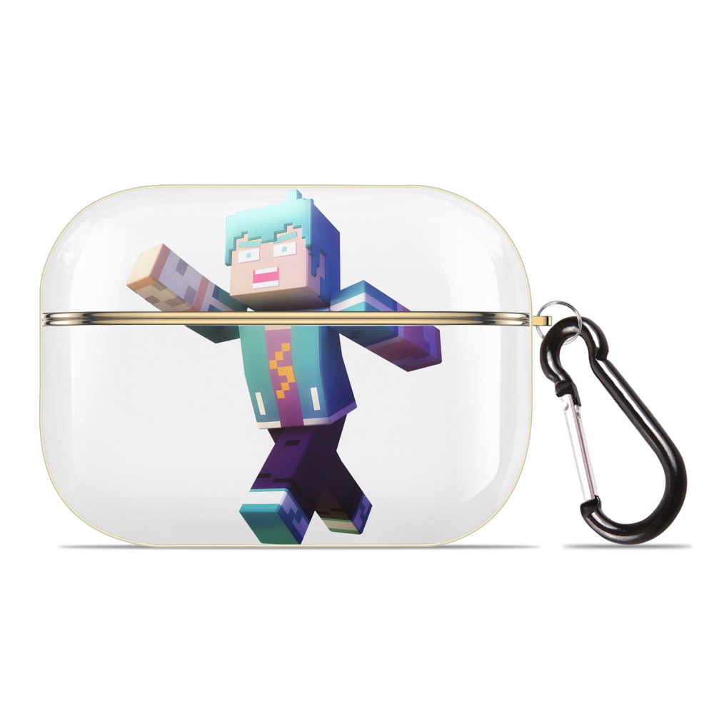 （画像用） マインクラフト ブロックの世界 Minecraft MC Block world 【AirPods Pro用】ハードシェル保護ケース｜耐衝撃・防指紋・カラビナ付き商品仕様