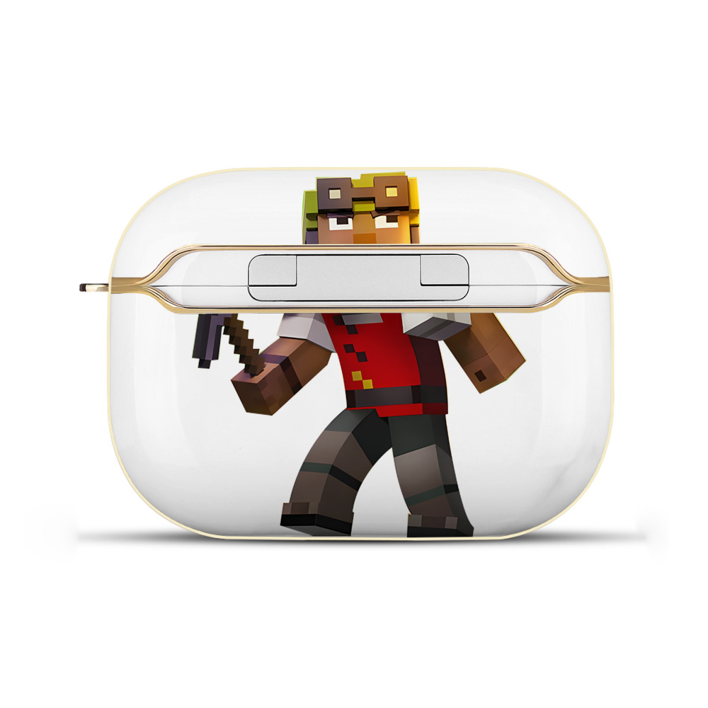 （画像用） マインクラフト ブロックの世界 Minecraft MC Block world 【AirPods Pro用】ハードシェル保護ケース｜耐衝撃・防指紋・カラビナ付き商品仕様
