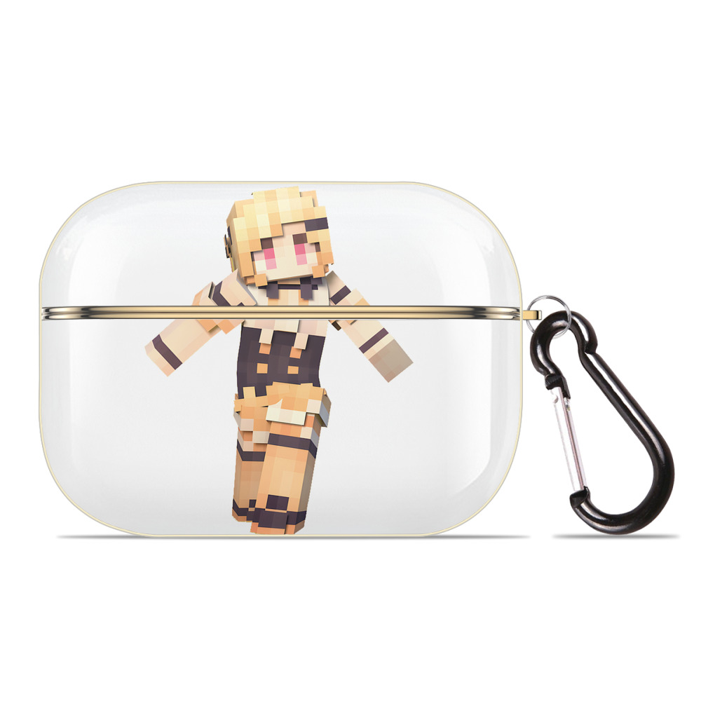 （画像用） マインクラフト ブロックの世界 Minecraft MC Block world 【AirPods Pro用】ハードシェル保護ケース｜耐衝撃・防指紋・カラビナ付き商品仕様