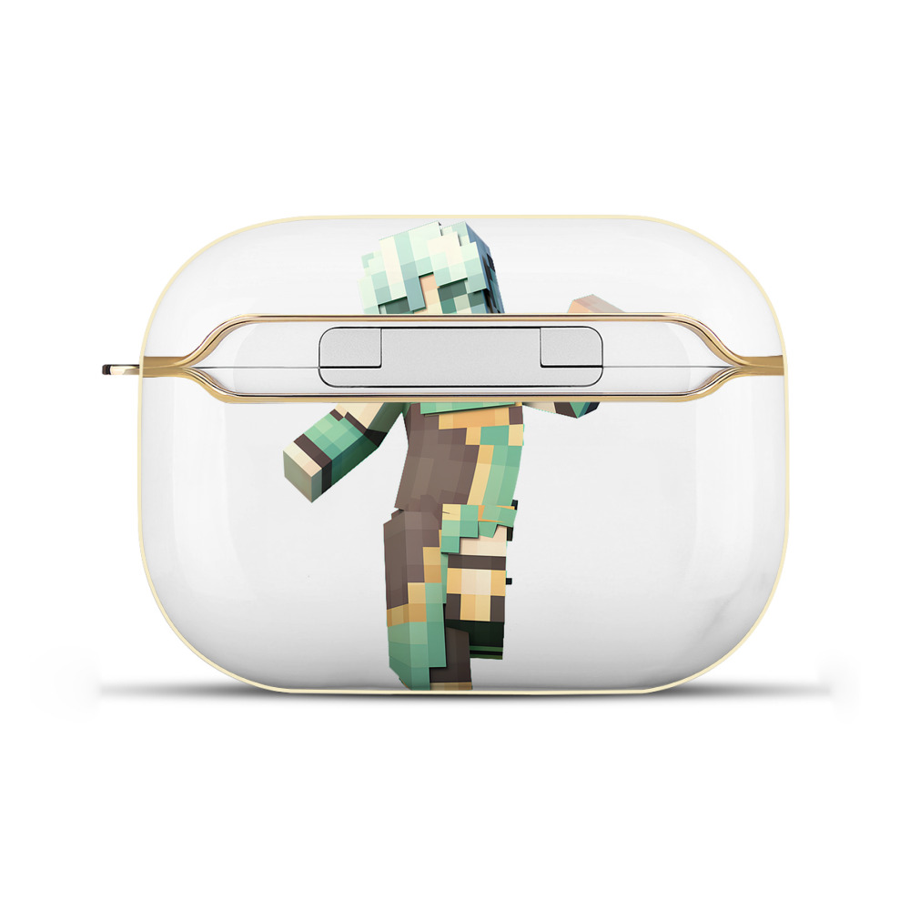 （画像用） マインクラフト ブロックの世界 Minecraft MC Block world 【AirPods Pro用】ハードシェル保護ケース｜耐衝撃・防指紋・カラビナ付き商品仕様