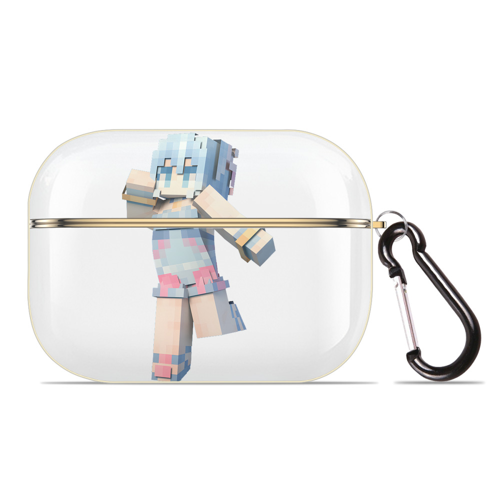 （画像用） マインクラフト ブロックの世界 Minecraft MC Block world 【AirPods Pro用】ハードシェル保護ケース｜耐衝撃・防指紋・カラビナ付き商品仕様