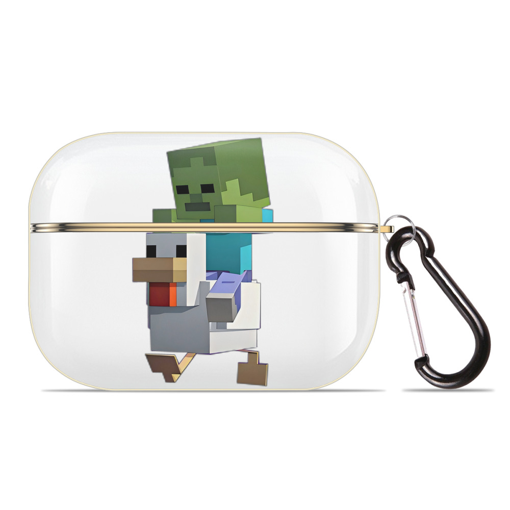 （画像用） マインクラフト ブロックの世界 Minecraft MC Block world 【AirPods Pro用】ハードシェル保護ケース｜耐衝撃・防指紋・カラビナ付き商品仕様