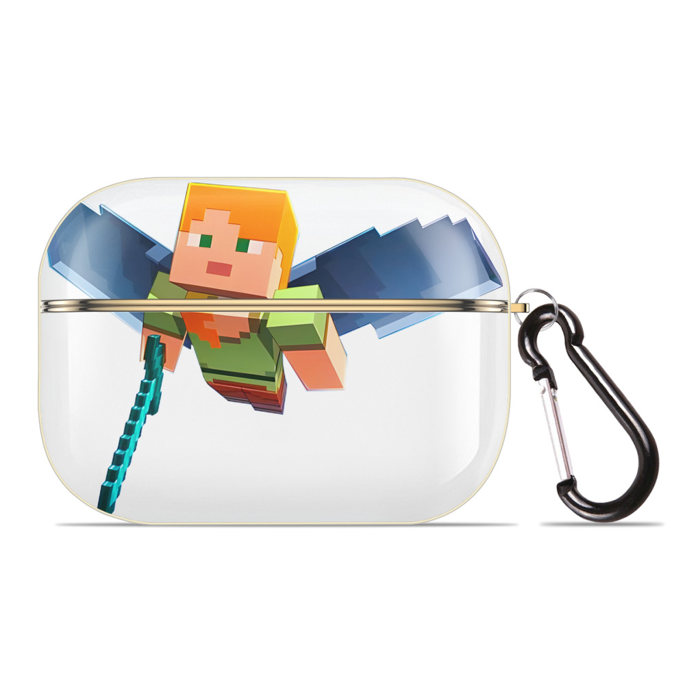 （画像用） マインクラフト ブロックの世界 Minecraft MC Block world 【AirPods Pro用】ハードシェル保護ケース｜耐衝撃・防指紋・カラビナ付き商品仕様