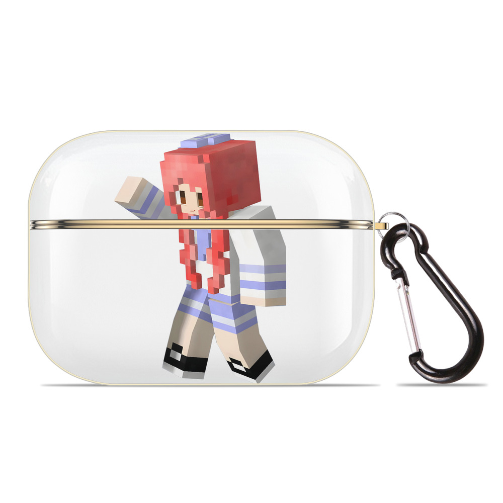 （画像用） マインクラフト ブロックの世界 Minecraft MC Block world 【AirPods Pro用】ハードシェル保護ケース｜耐衝撃・防指紋・カラビナ付き商品仕様