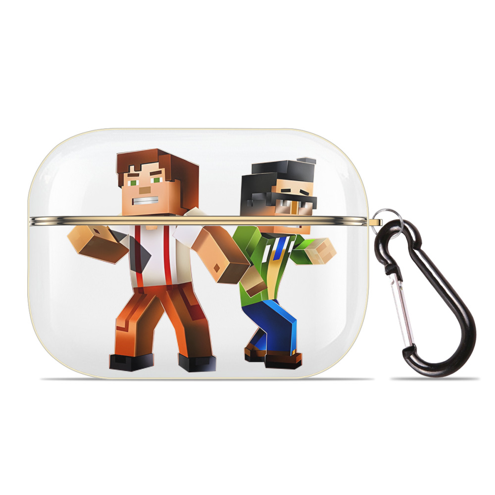 （画像用） マインクラフト ブロックの世界 Minecraft MC Block world 【AirPods Pro用】ハードシェル保護ケース｜耐衝撃・防指紋・カラビナ付き商品仕様