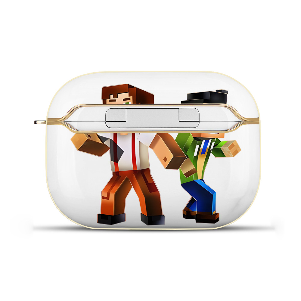 （画像用） マインクラフト ブロックの世界 Minecraft MC Block world 【AirPods Pro用】ハードシェル保護ケース｜耐衝撃・防指紋・カラビナ付き商品仕様