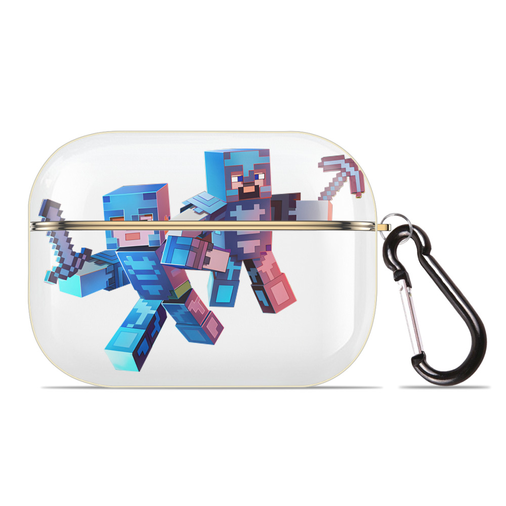 （画像用） マインクラフト ブロックの世界 Minecraft MC Block world 【AirPods Pro用】ハードシェル保護ケース｜耐衝撃・防指紋・カラビナ付き商品仕様