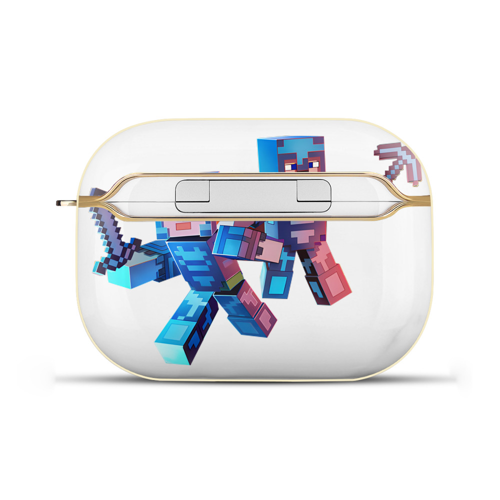 （画像用） マインクラフト ブロックの世界 Minecraft MC Block world 【AirPods Pro用】ハードシェル保護ケース｜耐衝撃・防指紋・カラビナ付き商品仕様