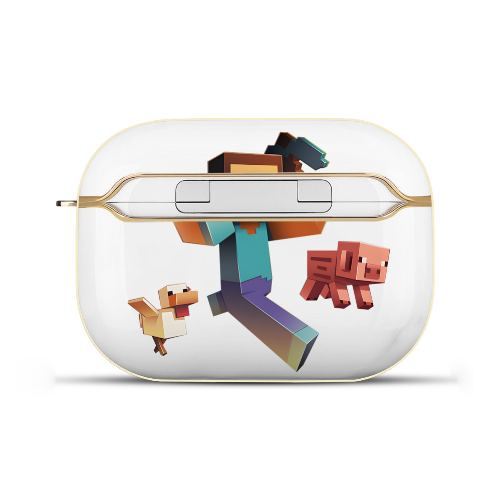 （画像用） マインクラフト ブロックの世界 Minecraft MC Block world 【AirPods Pro用】ハードシェル保護ケース｜耐衝撃・防指紋・カラビナ付き商品仕様