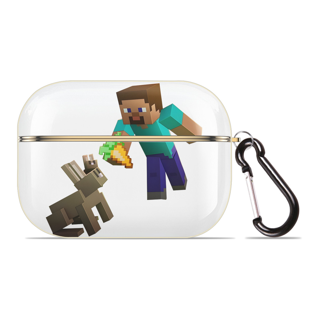 （画像用） マインクラフト ブロックの世界 Minecraft MC Block world 【AirPods Pro用】ハードシェル保護ケース｜耐衝撃・防指紋・カラビナ付き商品仕様
