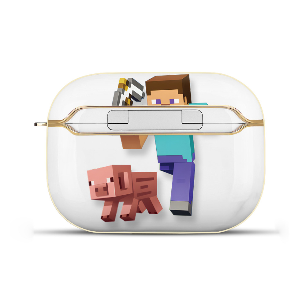 （画像用） マインクラフト ブロックの世界 Minecraft MC Block world 【AirPods Pro用】ハードシェル保護ケース｜耐衝撃・防指紋・カラビナ付き商品仕様