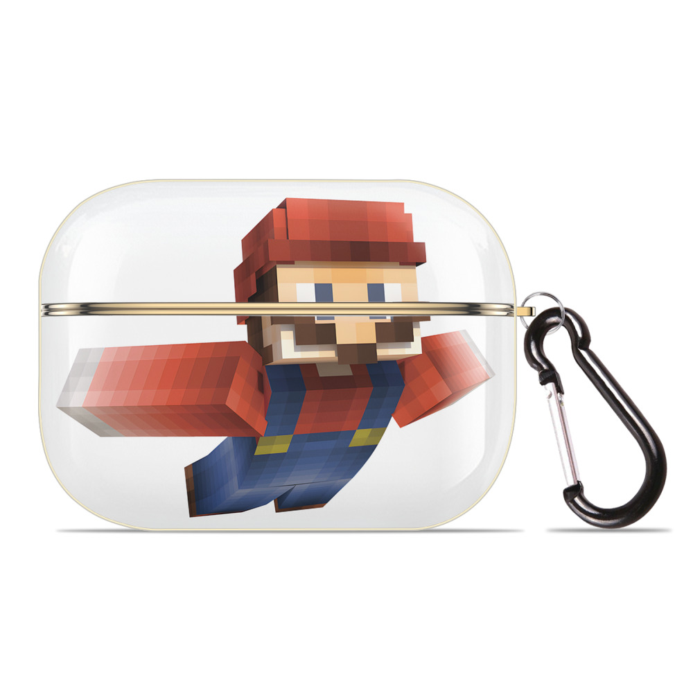 （画像用） マインクラフト ブロックの世界 Minecraft MC Block world 【AirPods Pro用】ハードシェル保護ケース｜耐衝撃・防指紋・カラビナ付き商品仕様