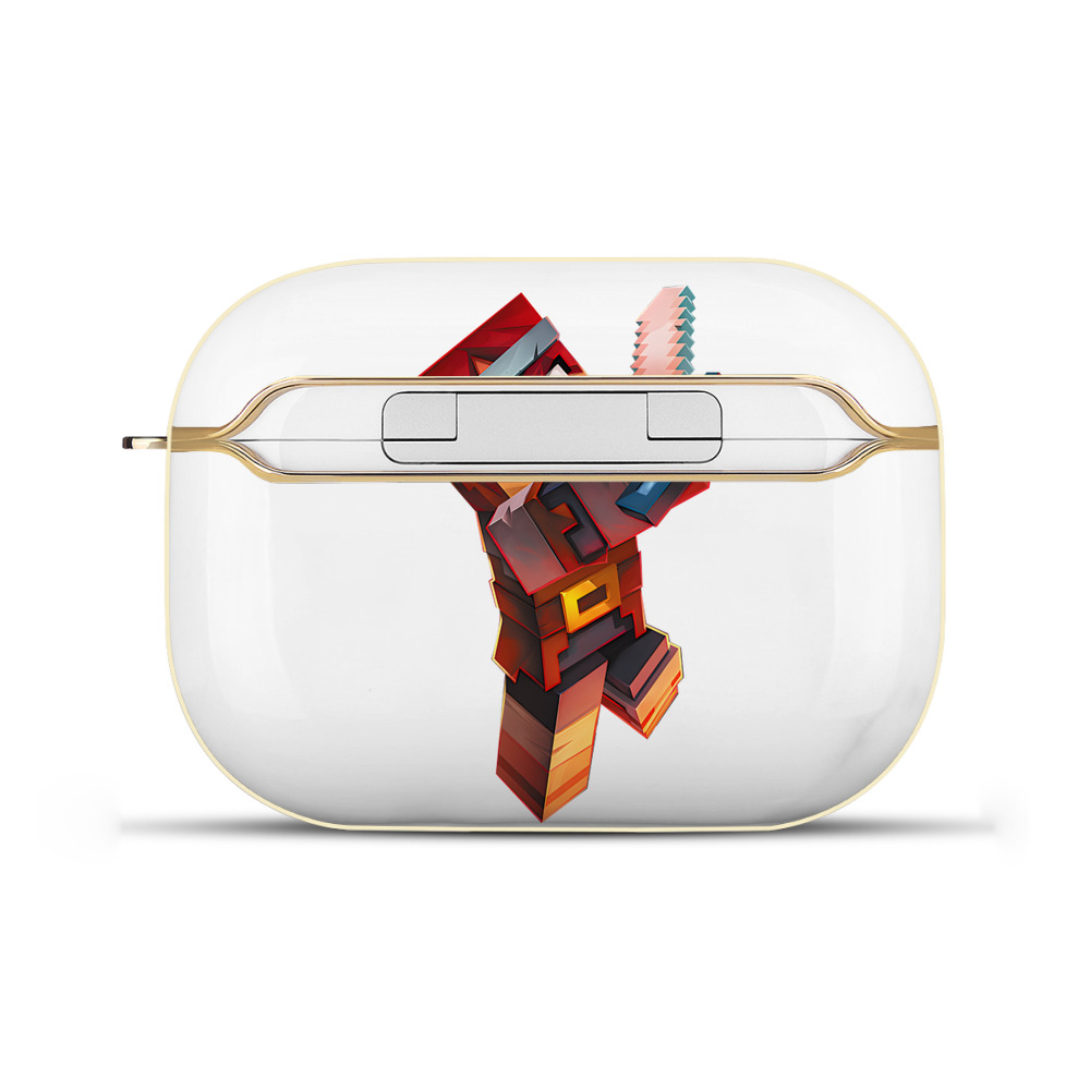 （画像用） マインクラフト ブロックの世界 Minecraft MC Block world 【AirPods Pro用】ハードシェル保護ケース｜耐衝撃・防指紋・カラビナ付き商品仕様