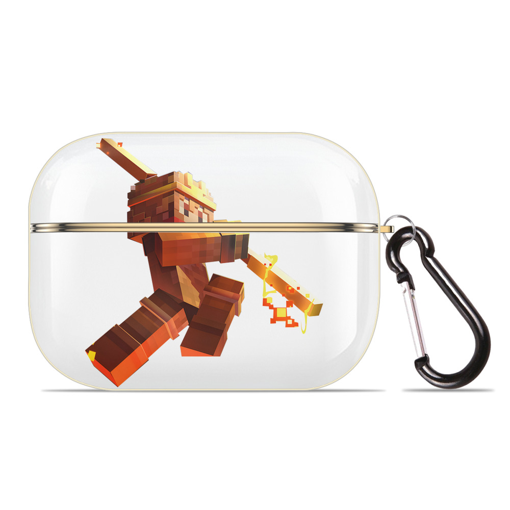 （画像用） マインクラフト ブロックの世界 Minecraft MC Block world 【AirPods Pro用】ハードシェル保護ケース｜耐衝撃・防指紋・カラビナ付き商品仕様